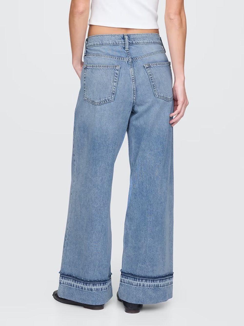 Gap Jeans Womens 28 6 Regular Baggy Mid Rise Raw Hem - Picture 10 of 10